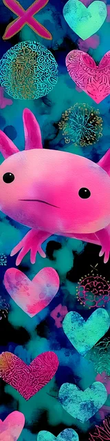 Free printable axolotl bookmark featuring a cute face pink axolotl